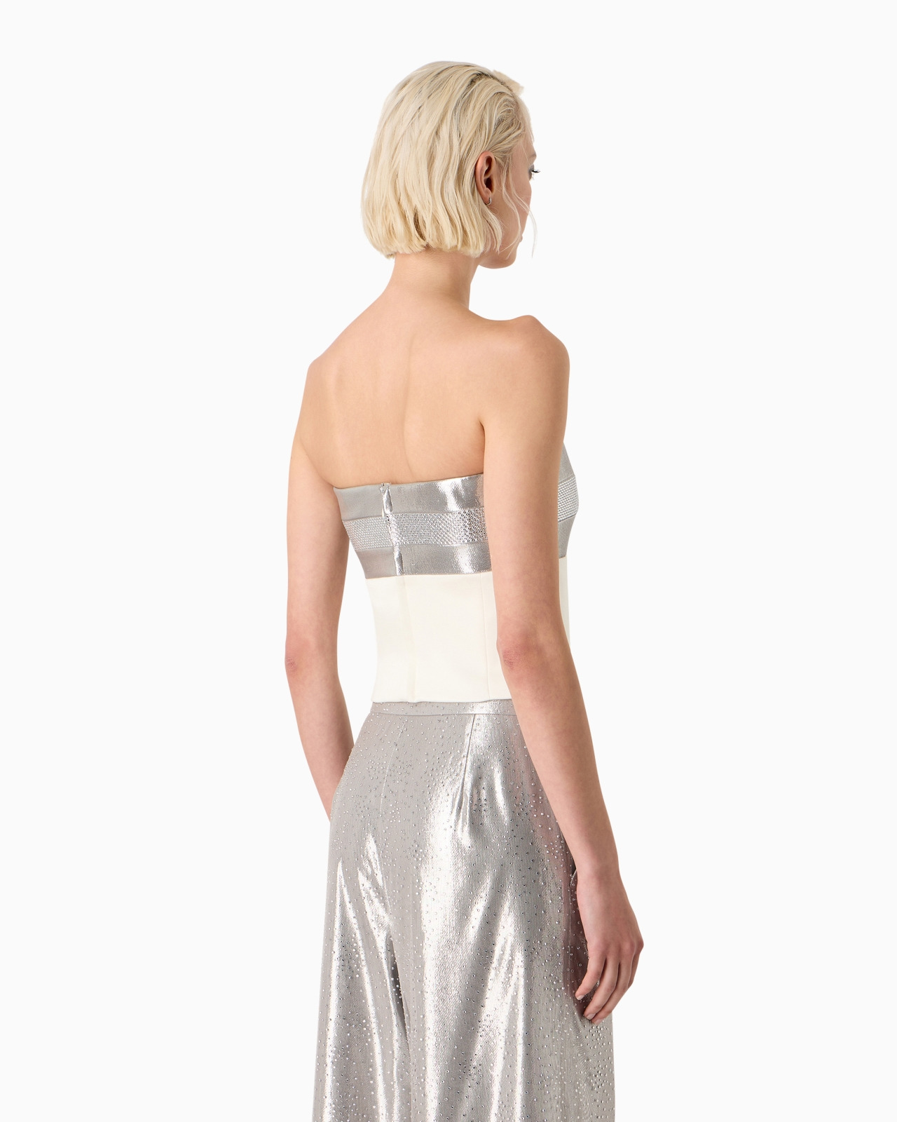 Embroidered bandeau bustier top - 3