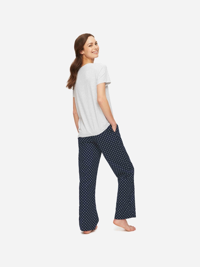 Women's Lounge Trousers Plaza 60 Cotton Batiste Navy - 4