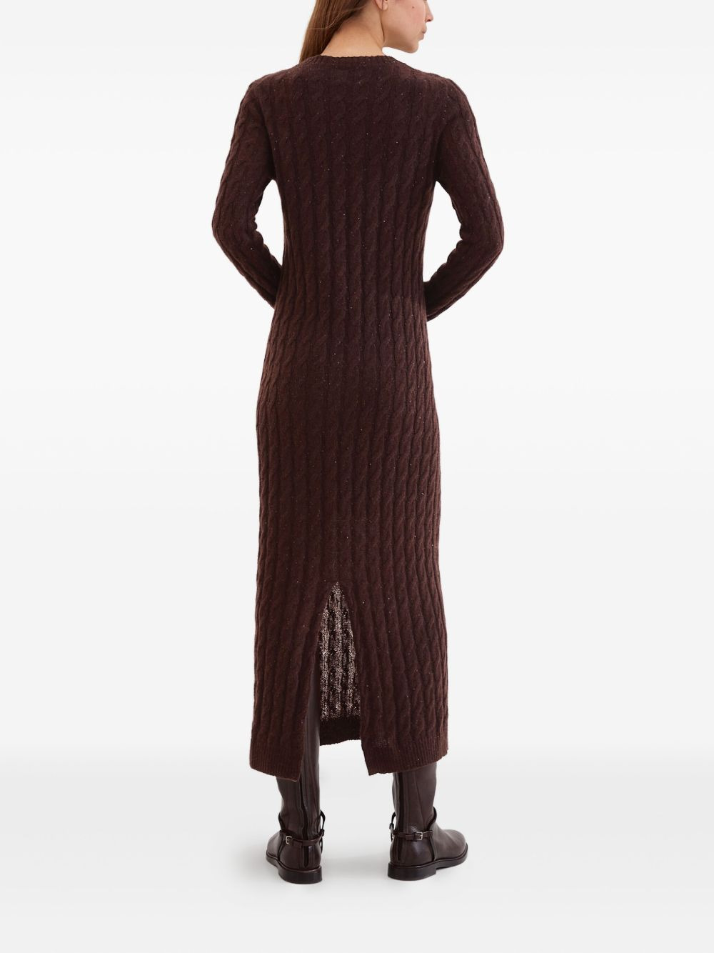 sequined cable-knit midi dress - 3