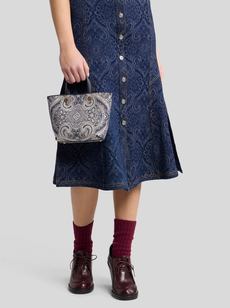 Etro ETRO ESSENTIAL MINI JACQUARD DENIM TOTE BAG outlook