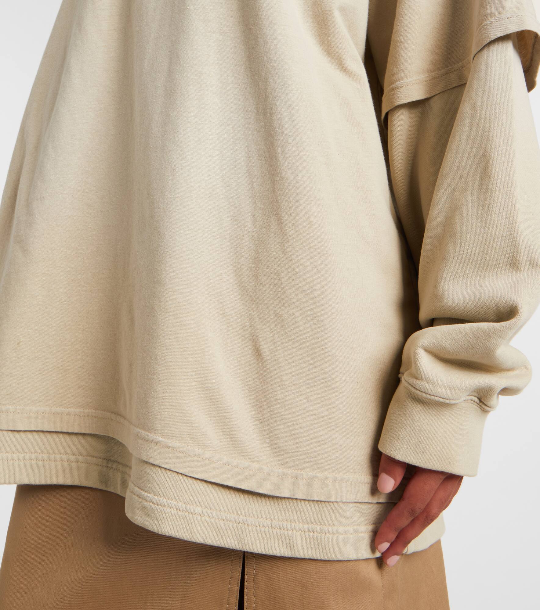 Layered cotton sweatshirt - 5