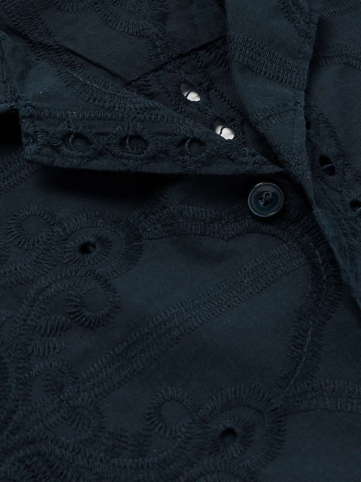 Julio 5392 Camp-Collar Broderie Anglaise Cotton Shirt - 4