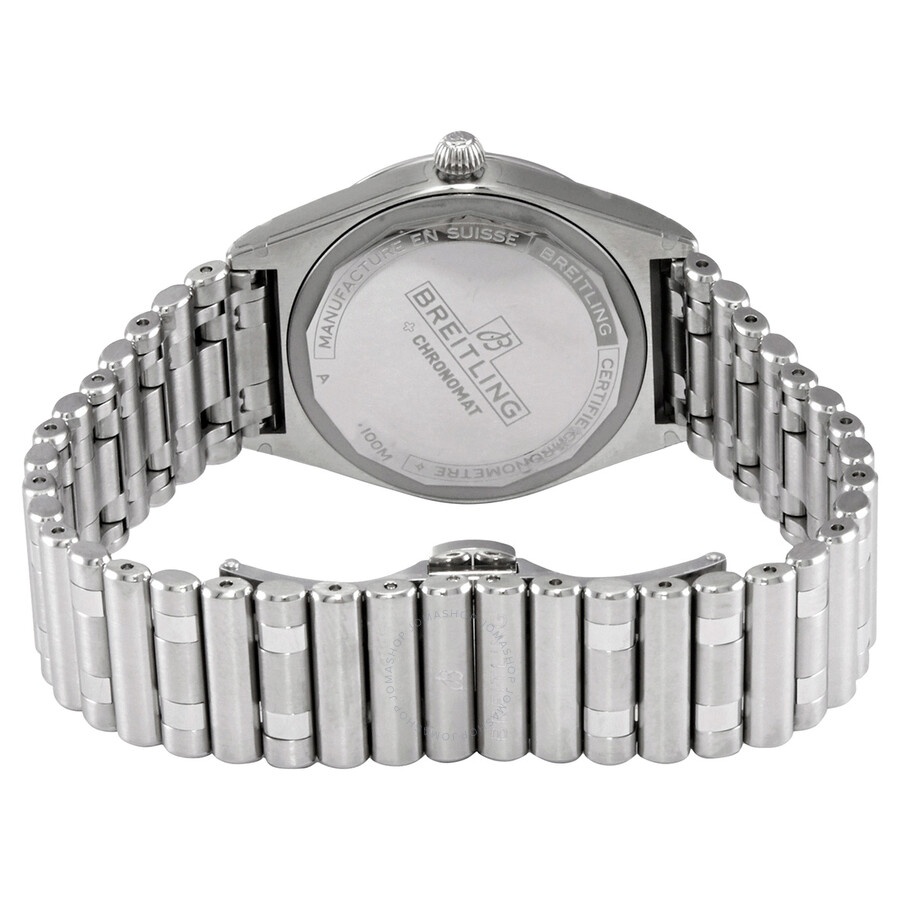 Breitling Chronomat Quartz Chronometer Diamond Green Dial Ladies Watch A77310101L1A1 - 3