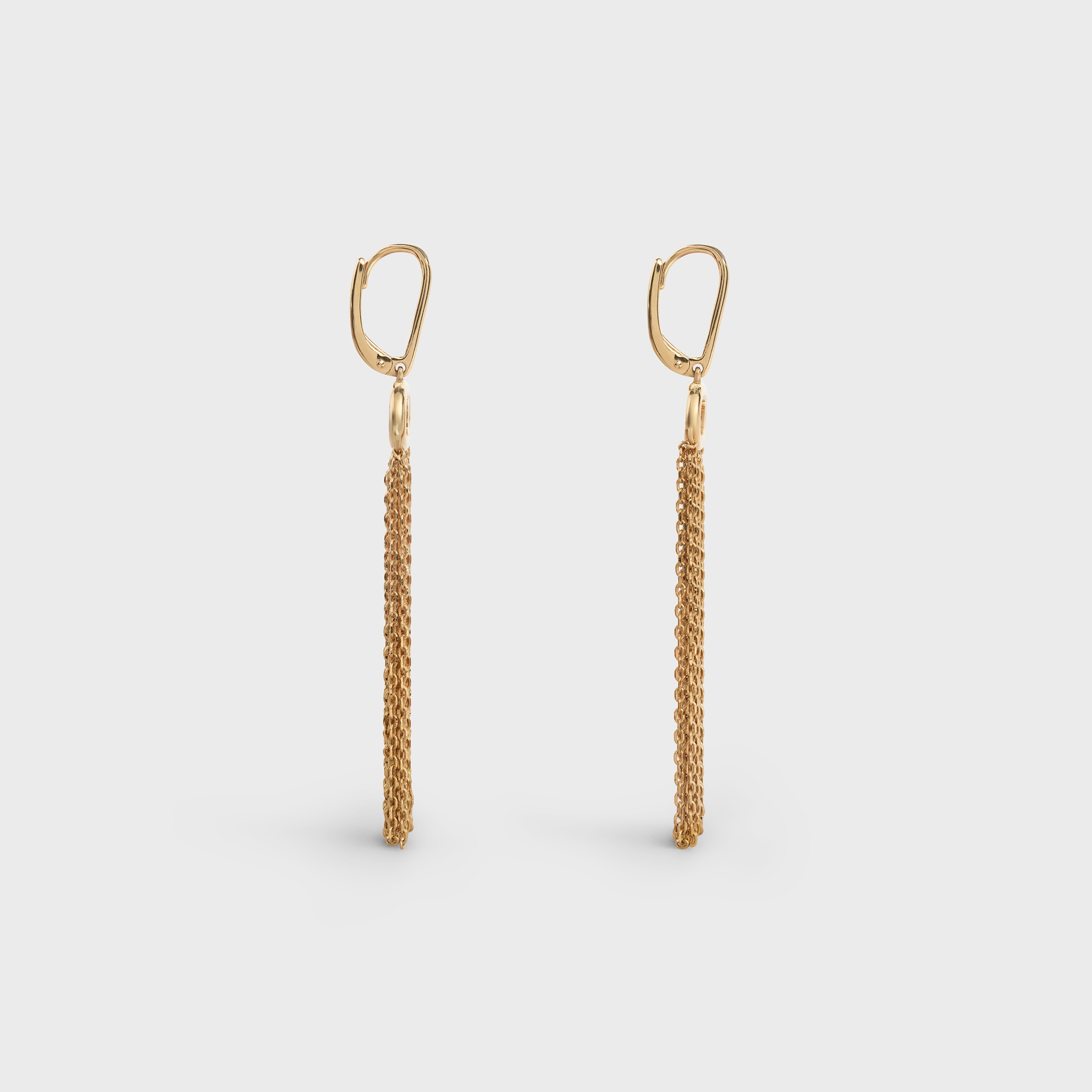 Maillon Triomphe Chain Earrings in Brass with Gold Finish - 3