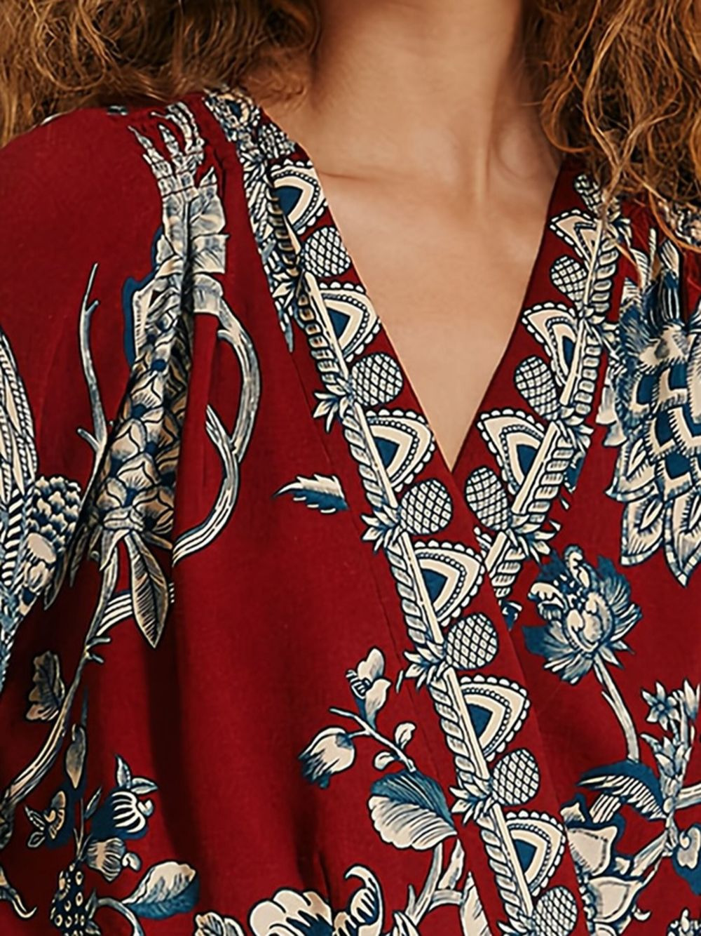 floral-print mini dress - 5