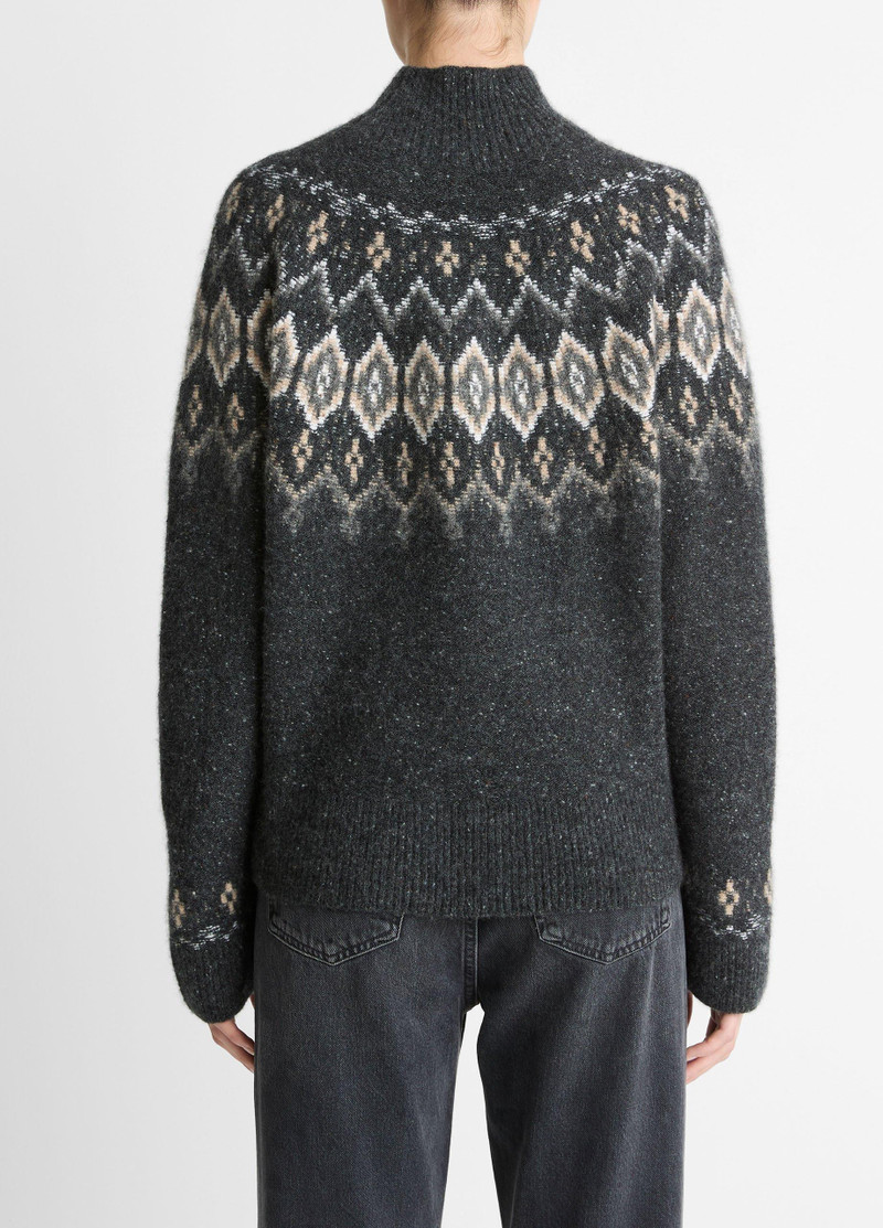 Vince Fair Isle Donegal Cashmere Turtleneck Sweater outlook