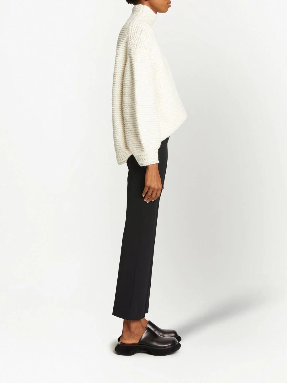 Bi-Stretch Crepe Flared Pants - 3