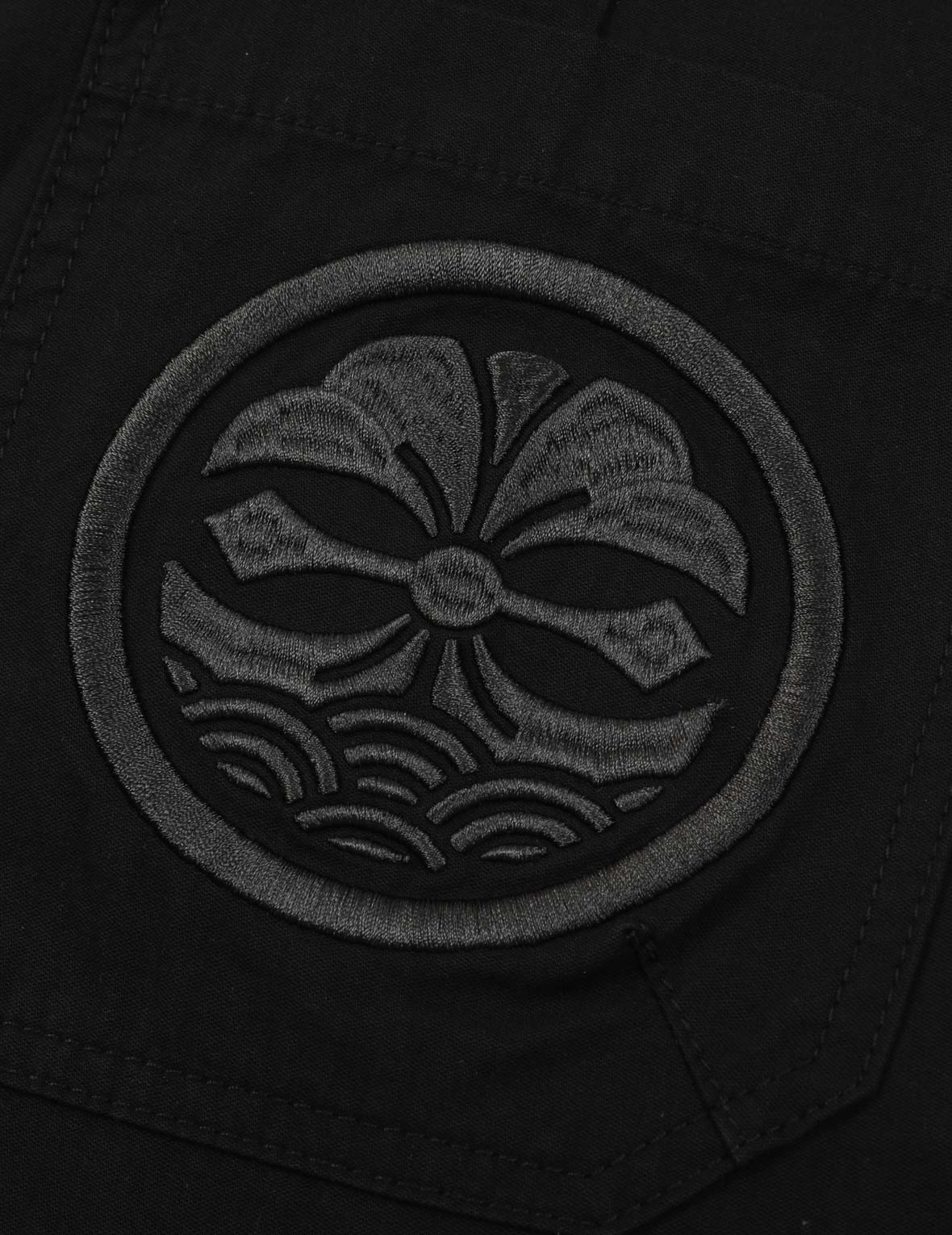 KAMON AND SLOGAN EMBROIDERY LOOSE FIT PANTS - 7