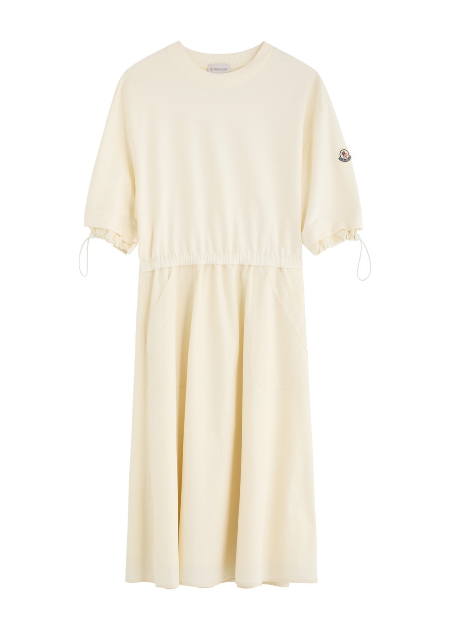 ワンピース MONCLER Striped cotton blend dress Bianco Moncler Cotton and nylon striped dress | B1093855690083140742