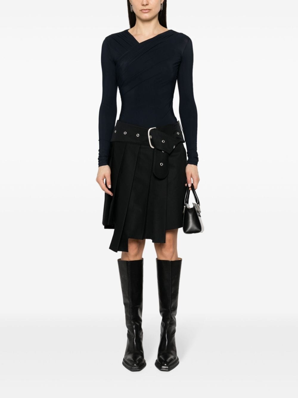wraparound pleated mini skirt - 2