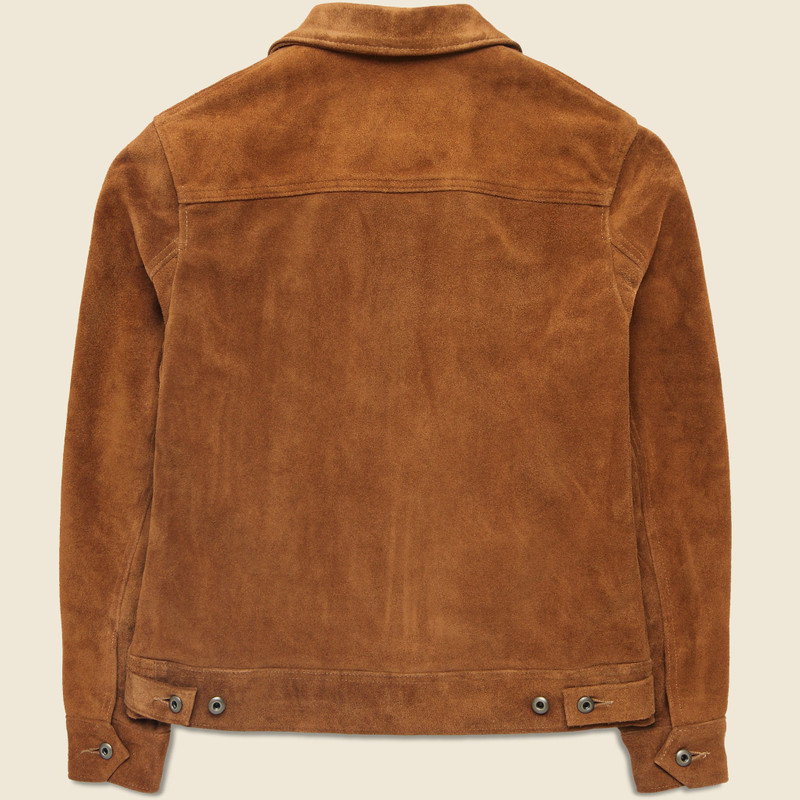 Schott Suede Unlined Trucker Jacket - Saddle outlook