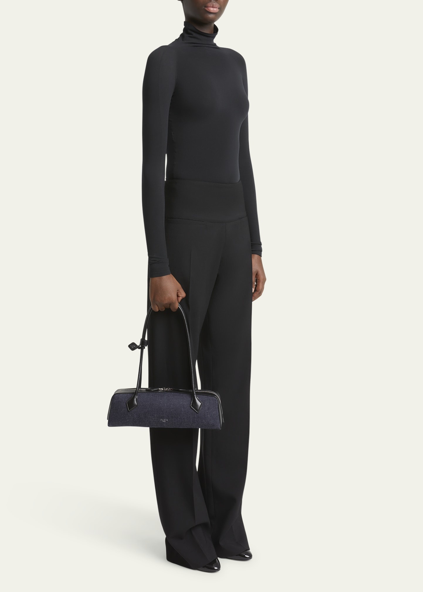 Le Teckel Medium Shoulder Bag in Denim - 6