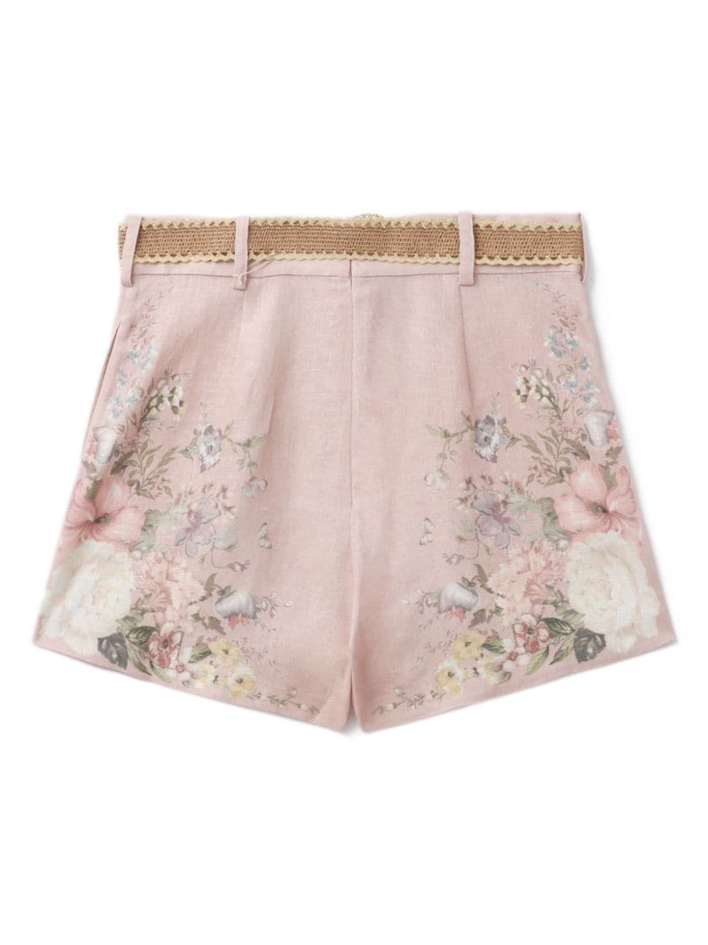 Floral print linen shorts - 2