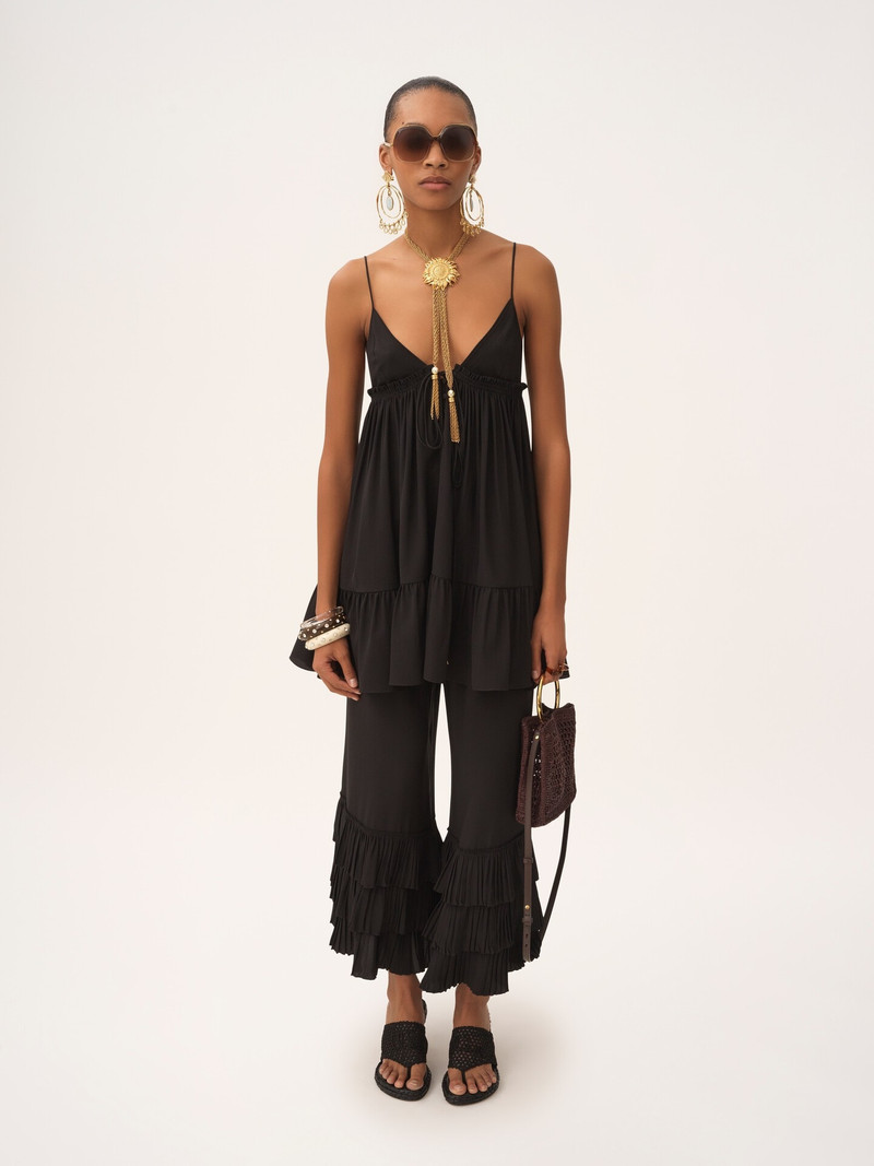 Chloé FLUID WIDE-LEG PANTS IN CRÊPE DE CHINE outlook