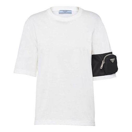 PRADA Pocket Knit Short Sleeve Unisex White 135683-1XBH-F0964-S-202 - 1