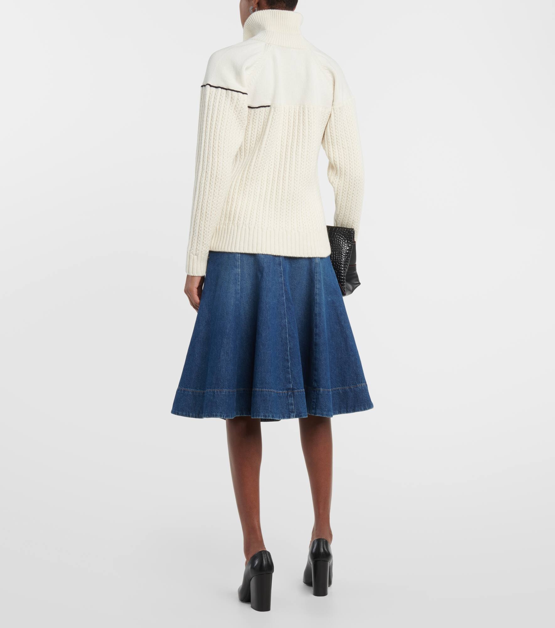 Double-collar wool sweater - 3