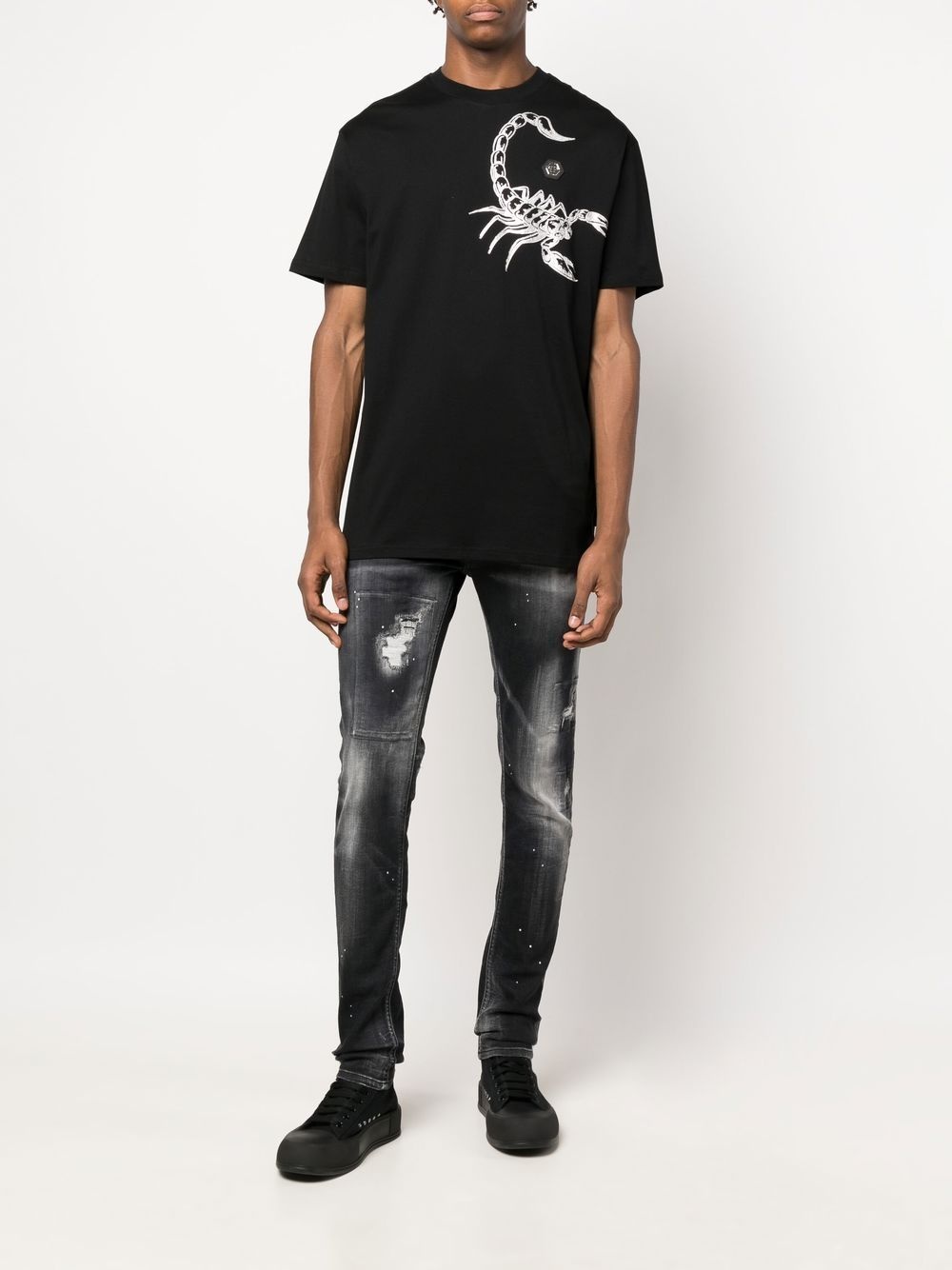 Scorpion-print short-sleeve T-shirt - 2