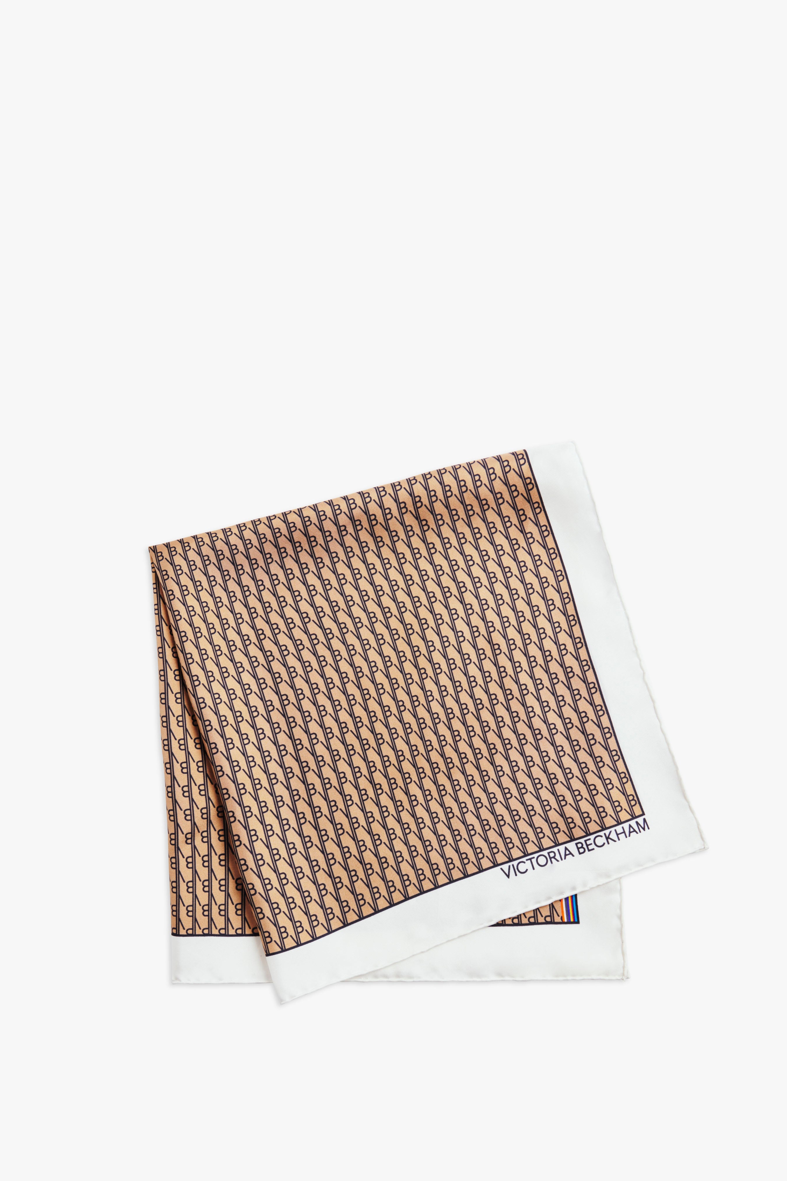 Silk Foulard in Camel Monogram - 2