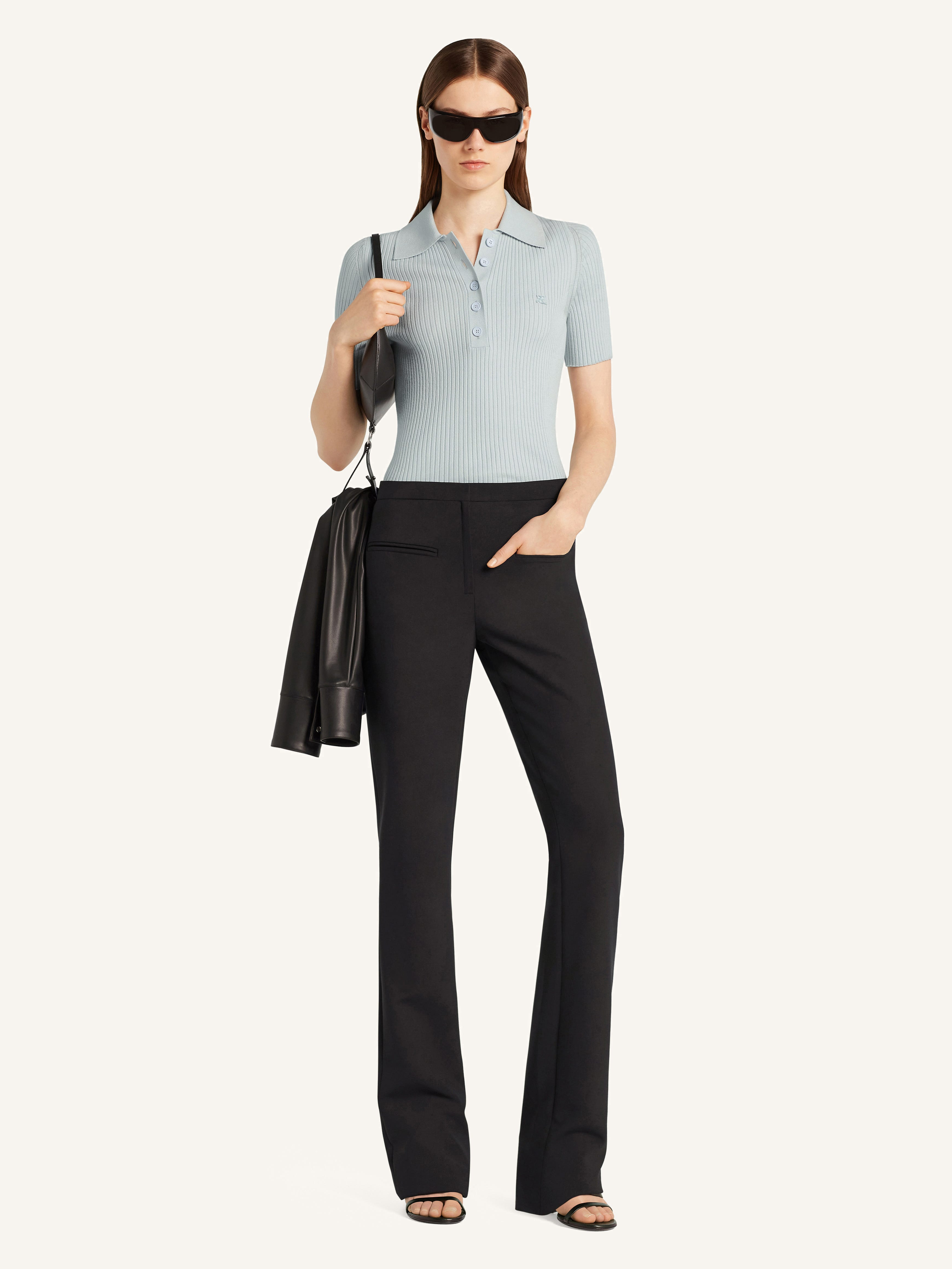ICONIC RIB KNIT POLO SHIRT - 2