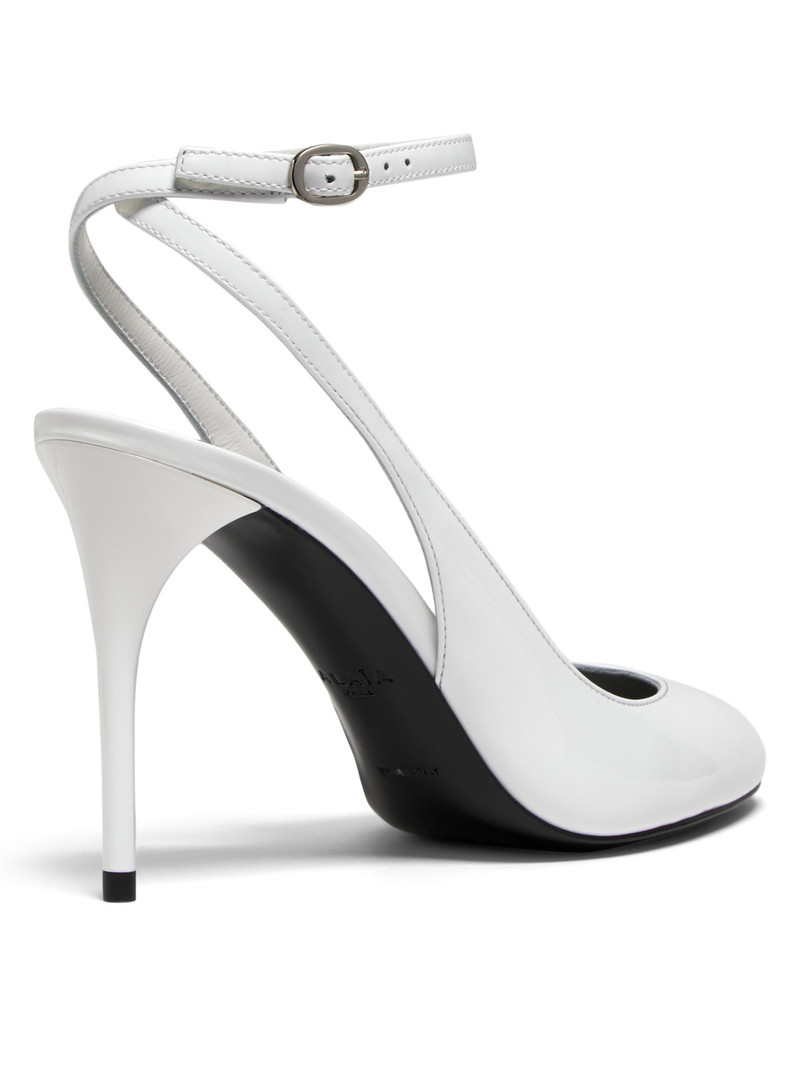 Women's 90MM Patent Leather Pumps - Blanc Optique 3
