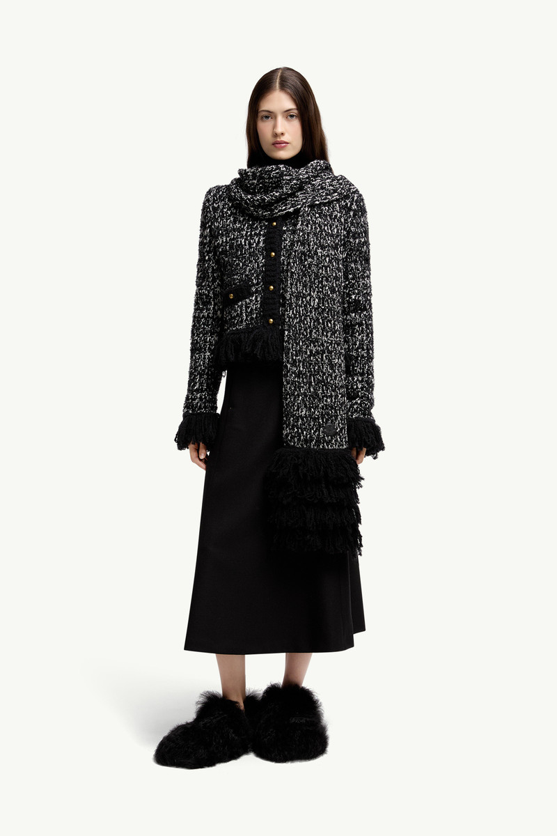 Moncler Fringe-Trim Wool Blend Scarf outlook