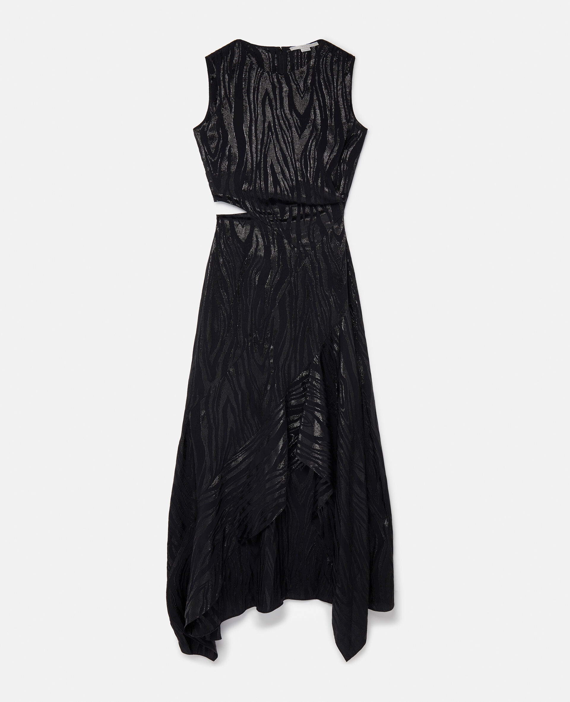 Woodgrain Print Lurex Maxi Dress - 1