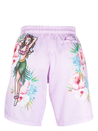 PHILIPP PLEIN graphic floral-print swim shorts outlook