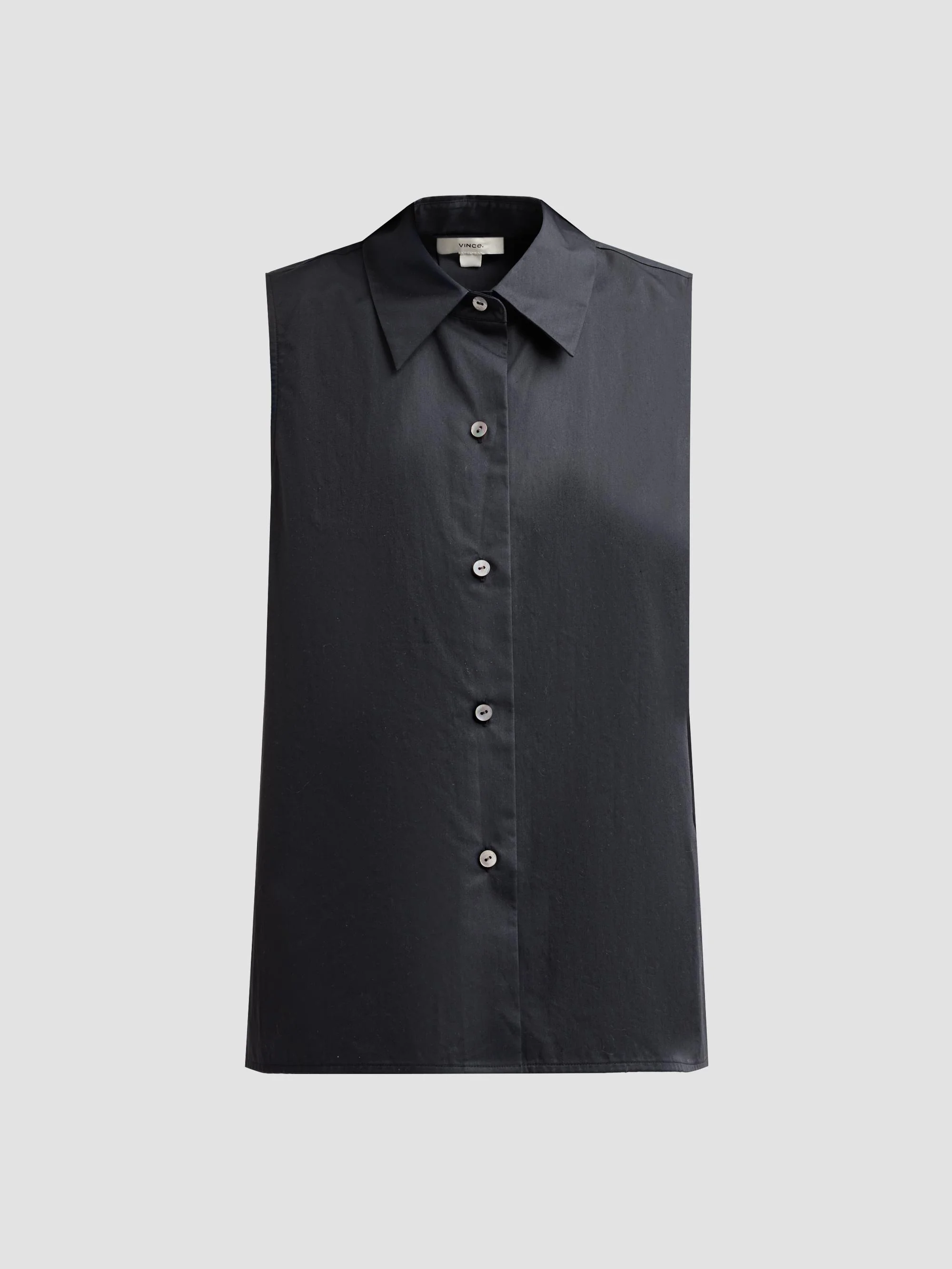 Women's Relaxed Sleveless Button-Front Top - Ink - 1