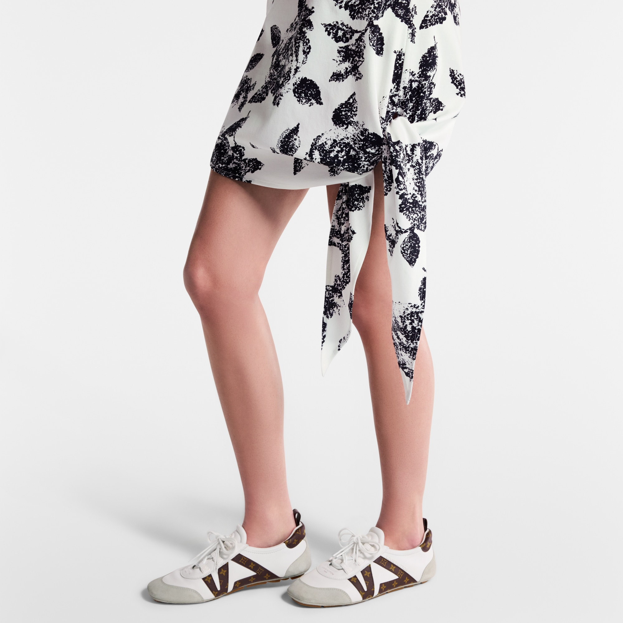 Floral Knotted T-Shirt Dress - 7