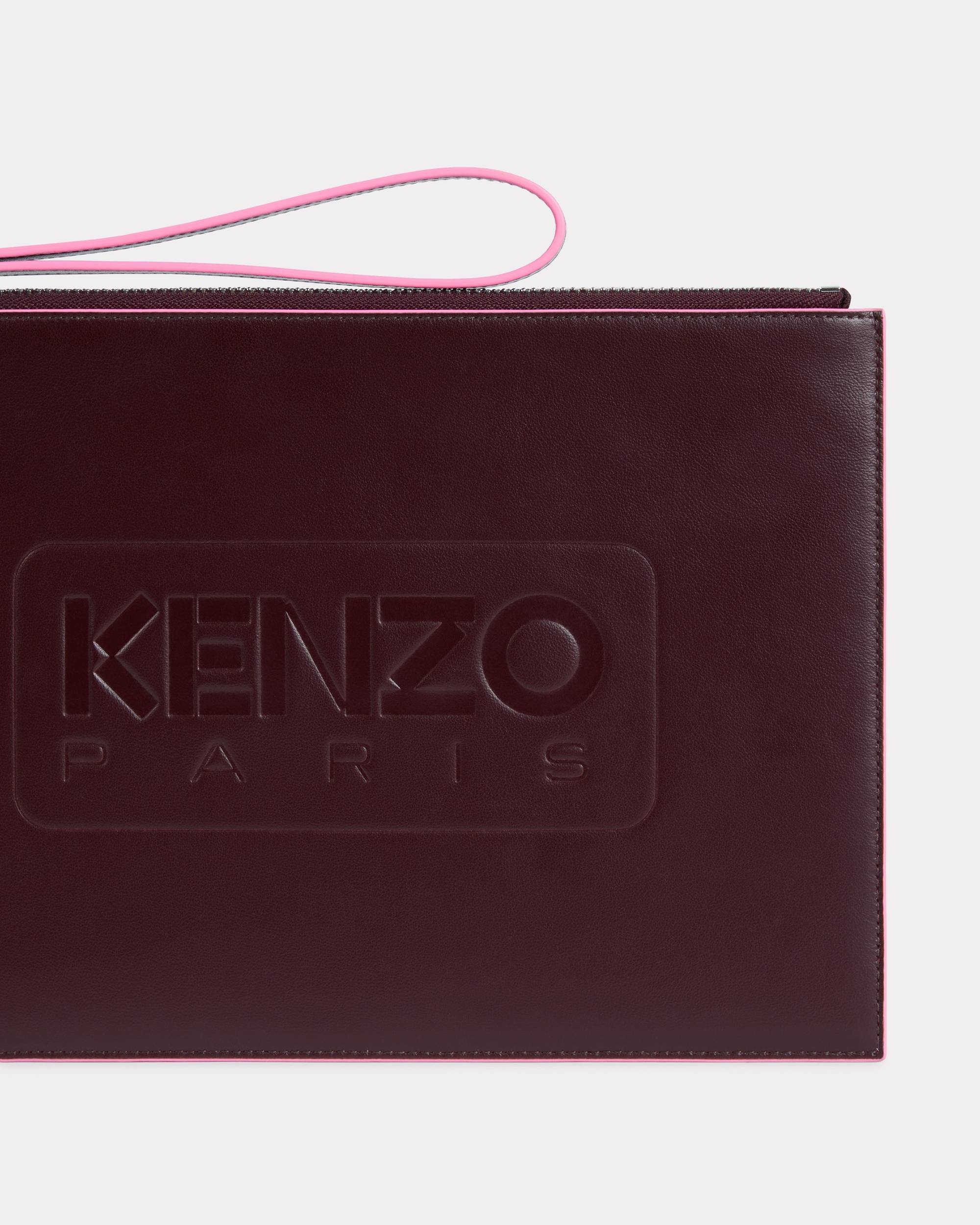 'KENZO Emboss' large clutch in leather - 3