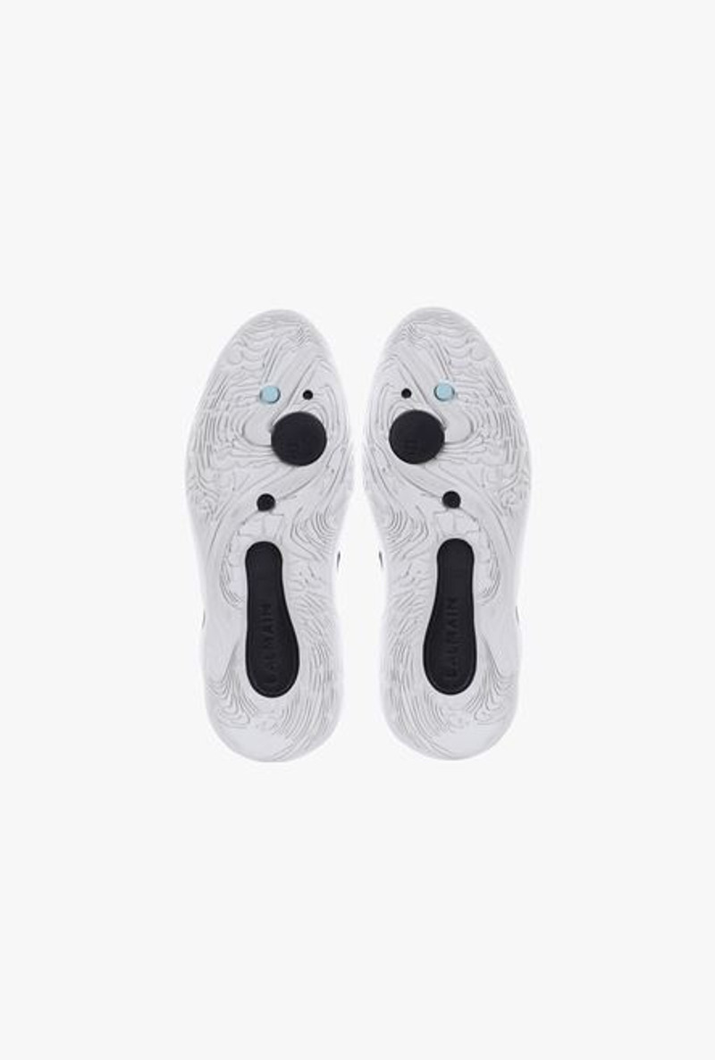 EXCLUSIVE - Black and white gummy leather and mesh B-Runner sneakers 5