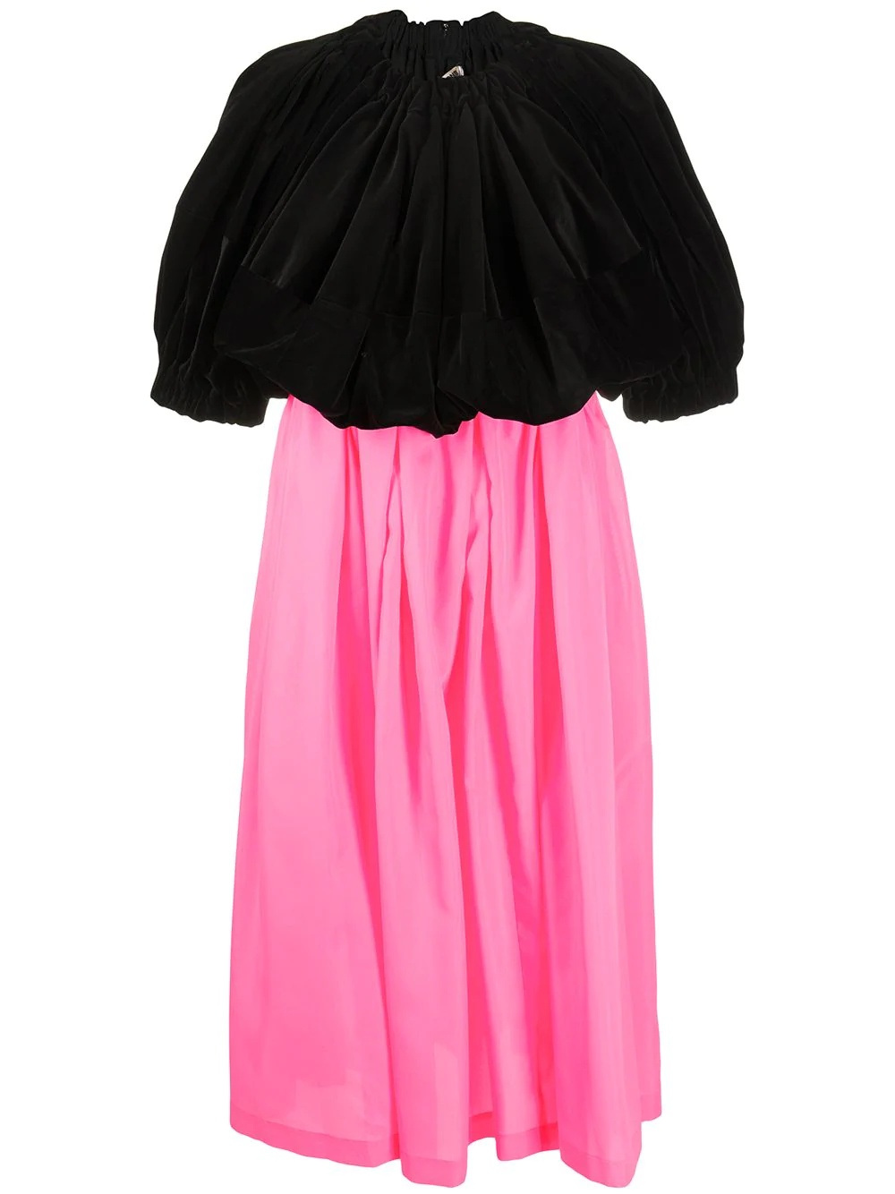 high-waisted pleated dress - 1