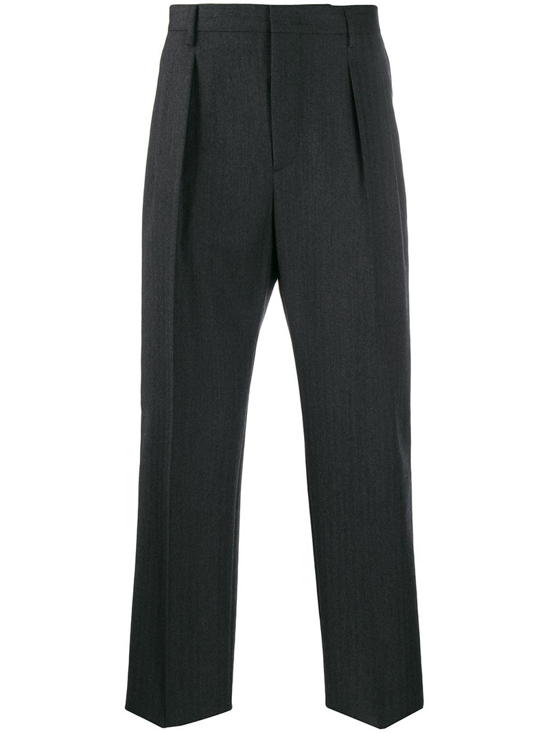straight leg tailored trousers 1