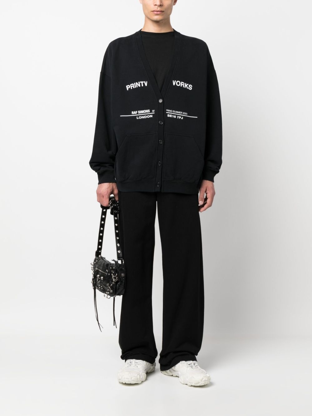 tour-print fleece cardigan - 3