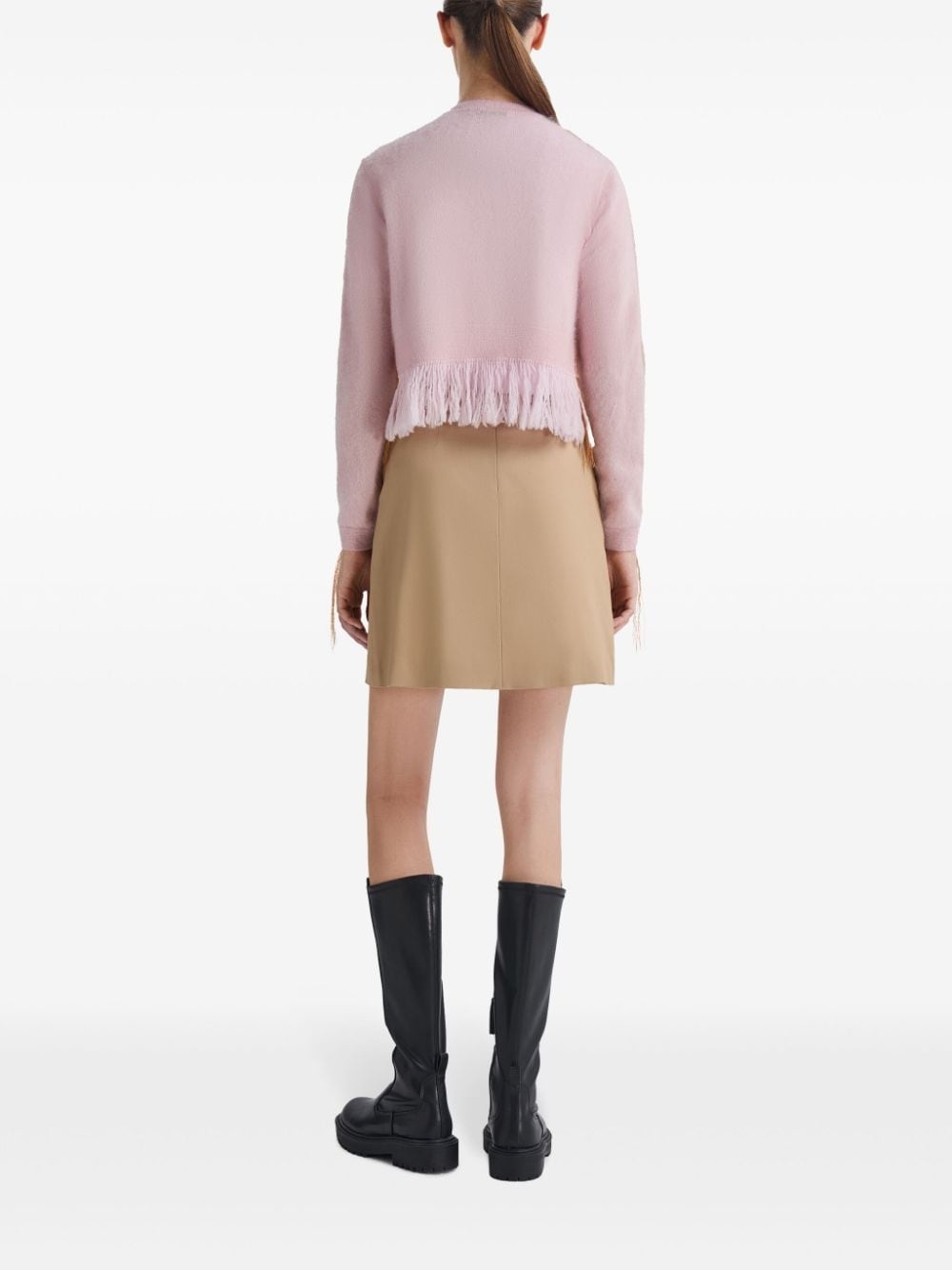 contrast-stitch cardigan - 4