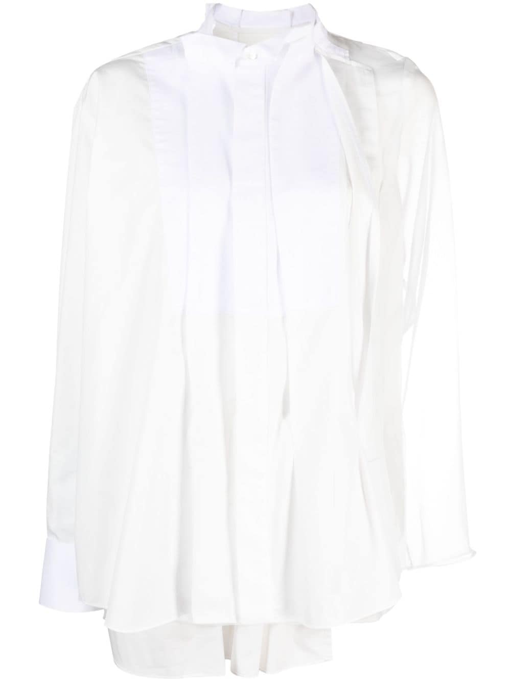 pleated panelled shirt - 1