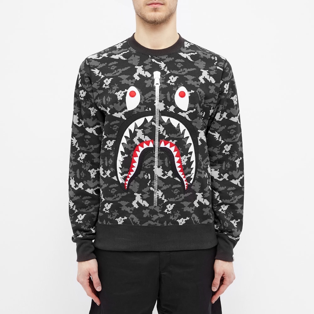 A Bathing Ape Digital Camo Shark Crew Sweat - 4