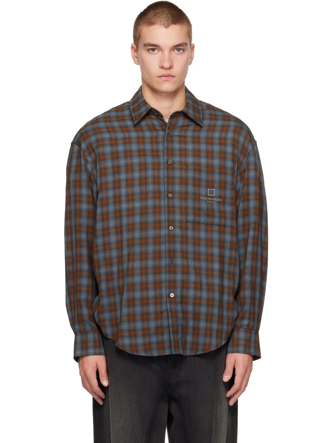 Navy Gradient Check Shirt - 1