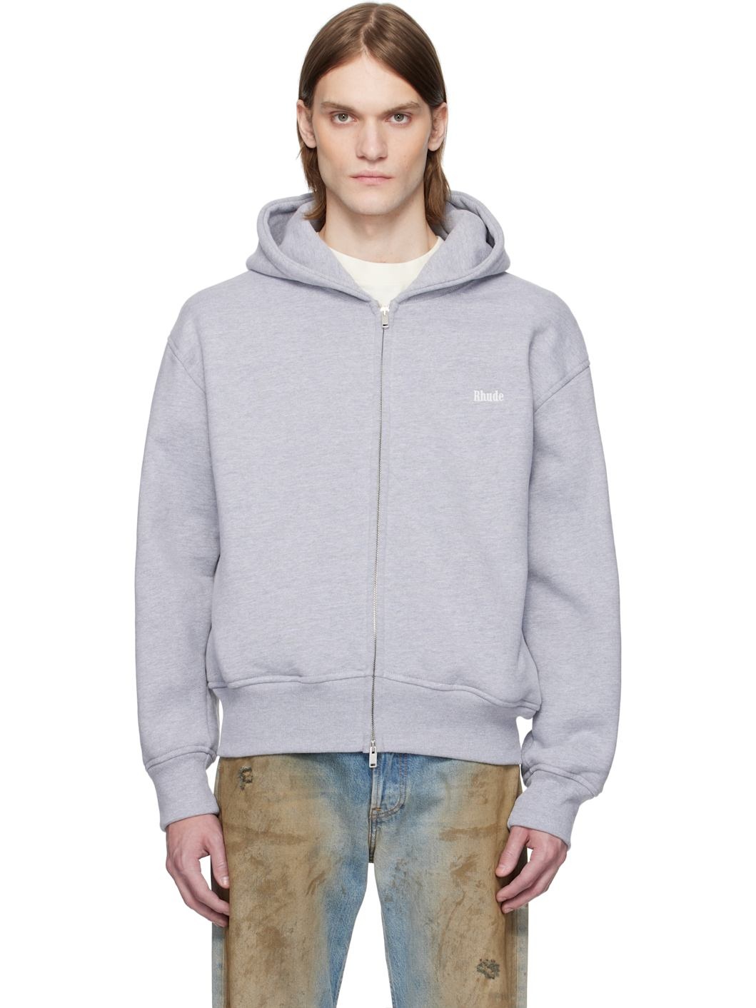 Gray Classique Full-Zip Hoodie - 1