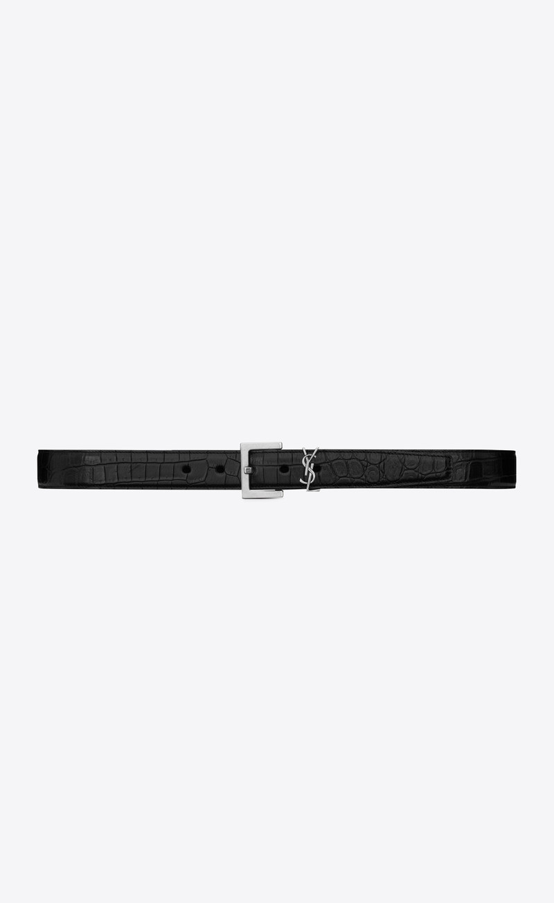 cassandre belt in matte crocodile embossed leather 1