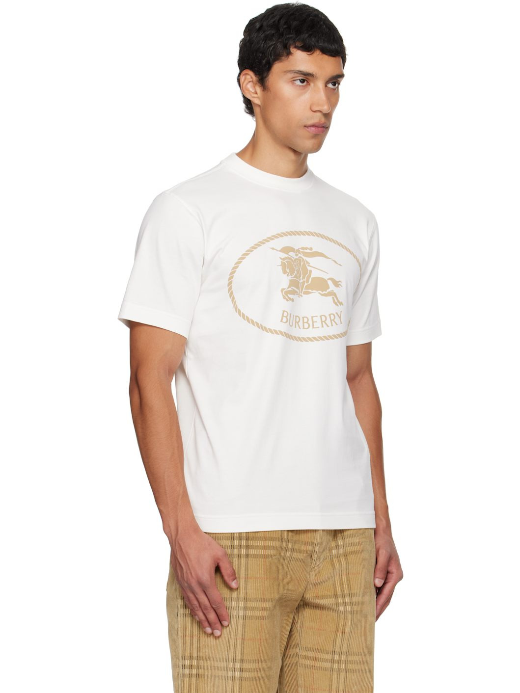 White Knight Stamp Cotton T-shirt - 2