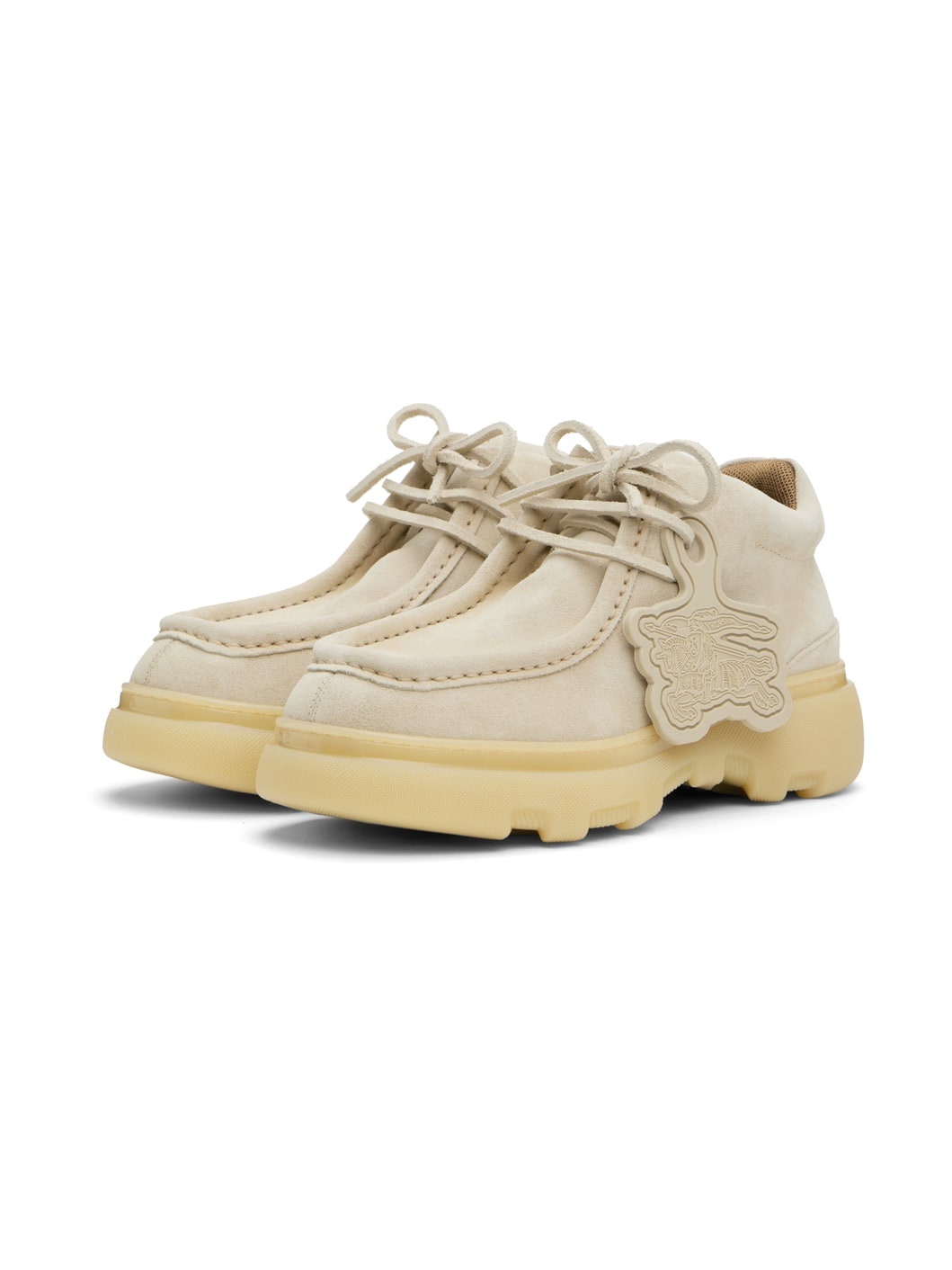 Beige Suede Creeper Mid Derbys - 5