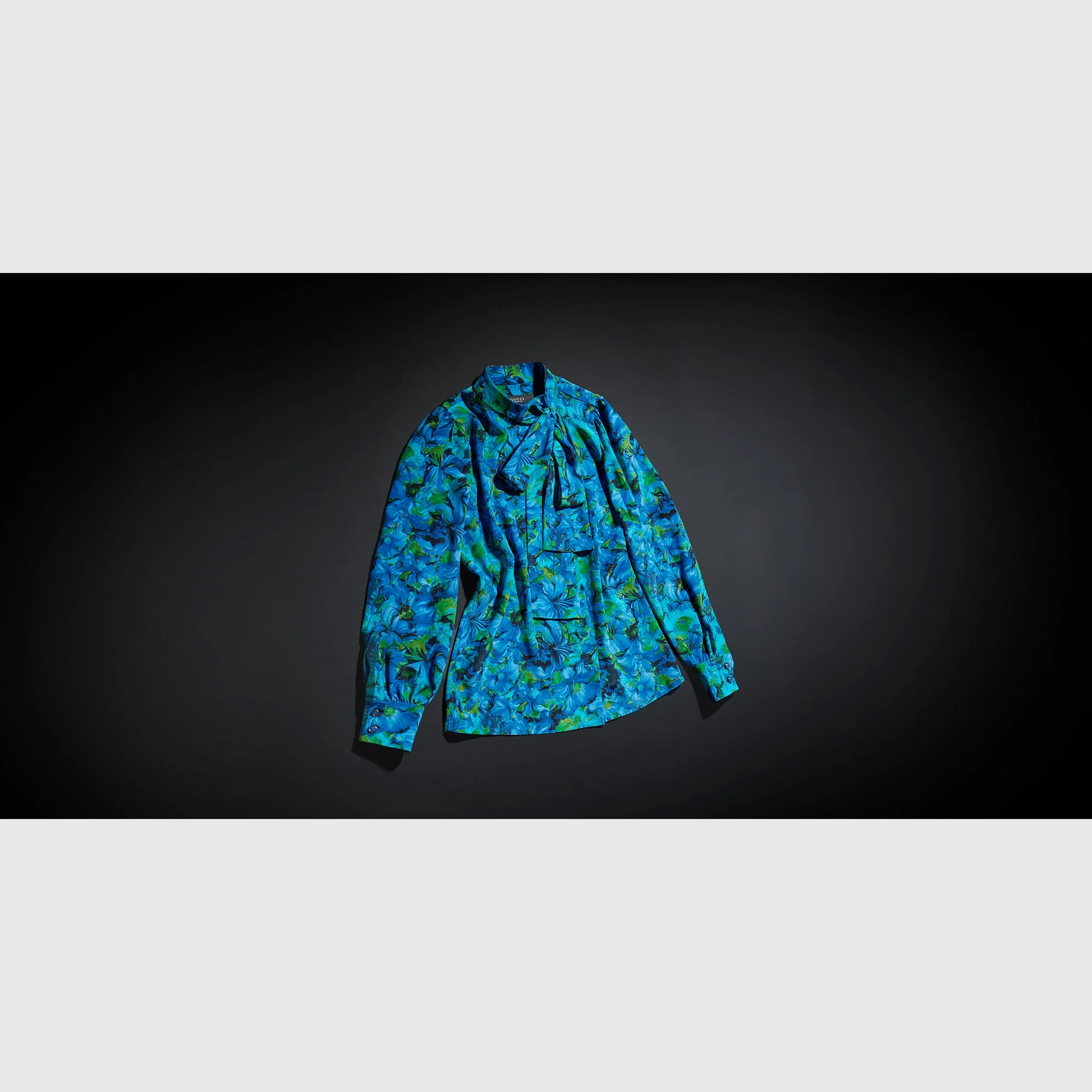 Printed silk crêpe de chine shirt - 1