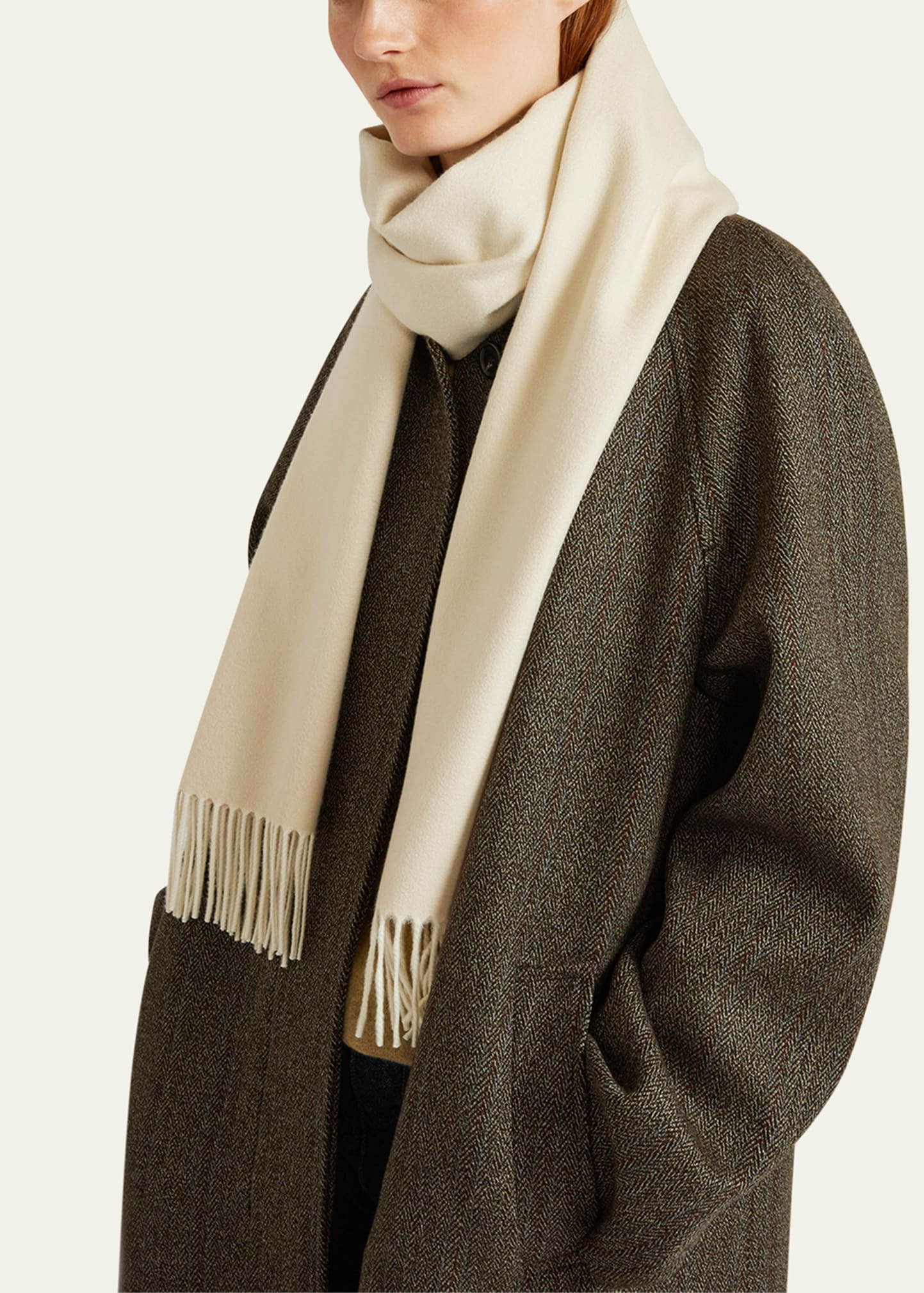 Cashmere Sciarpa Two-Tone Fringe-Trim Scarf - 3