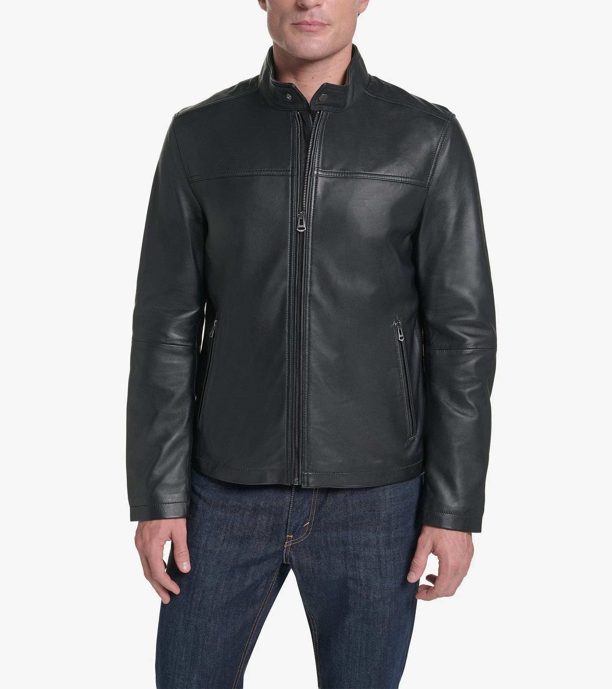 Men's Smooth Leather Racer Jacket - 1