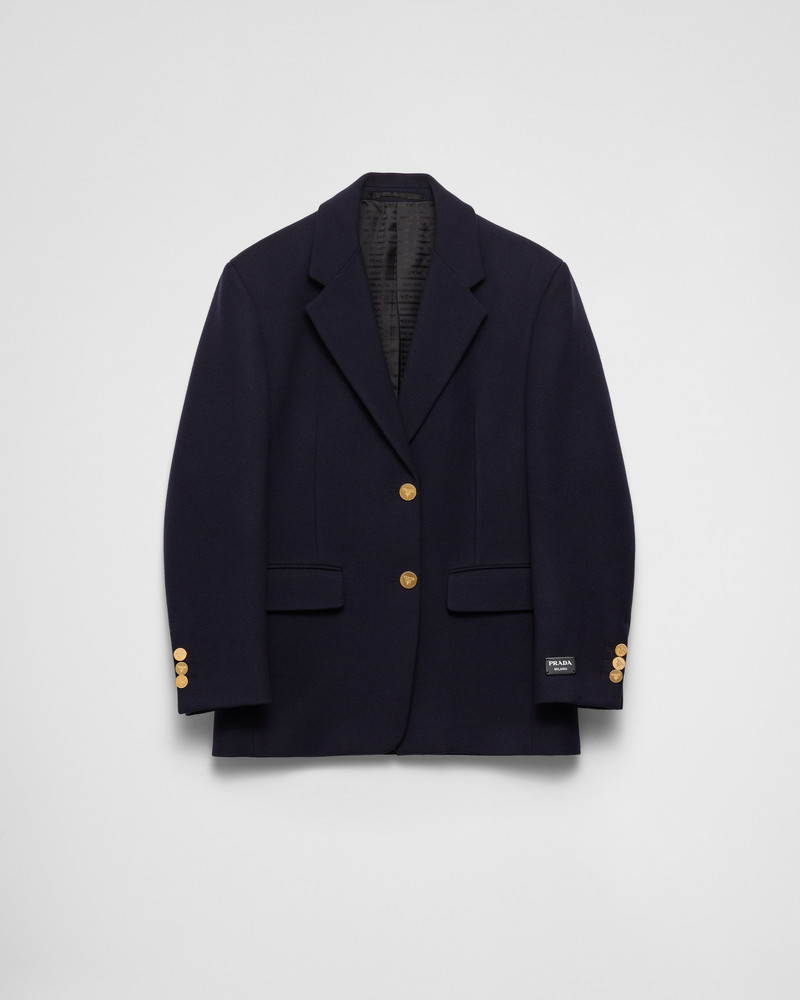 Single-breasted wool faille jacket 1