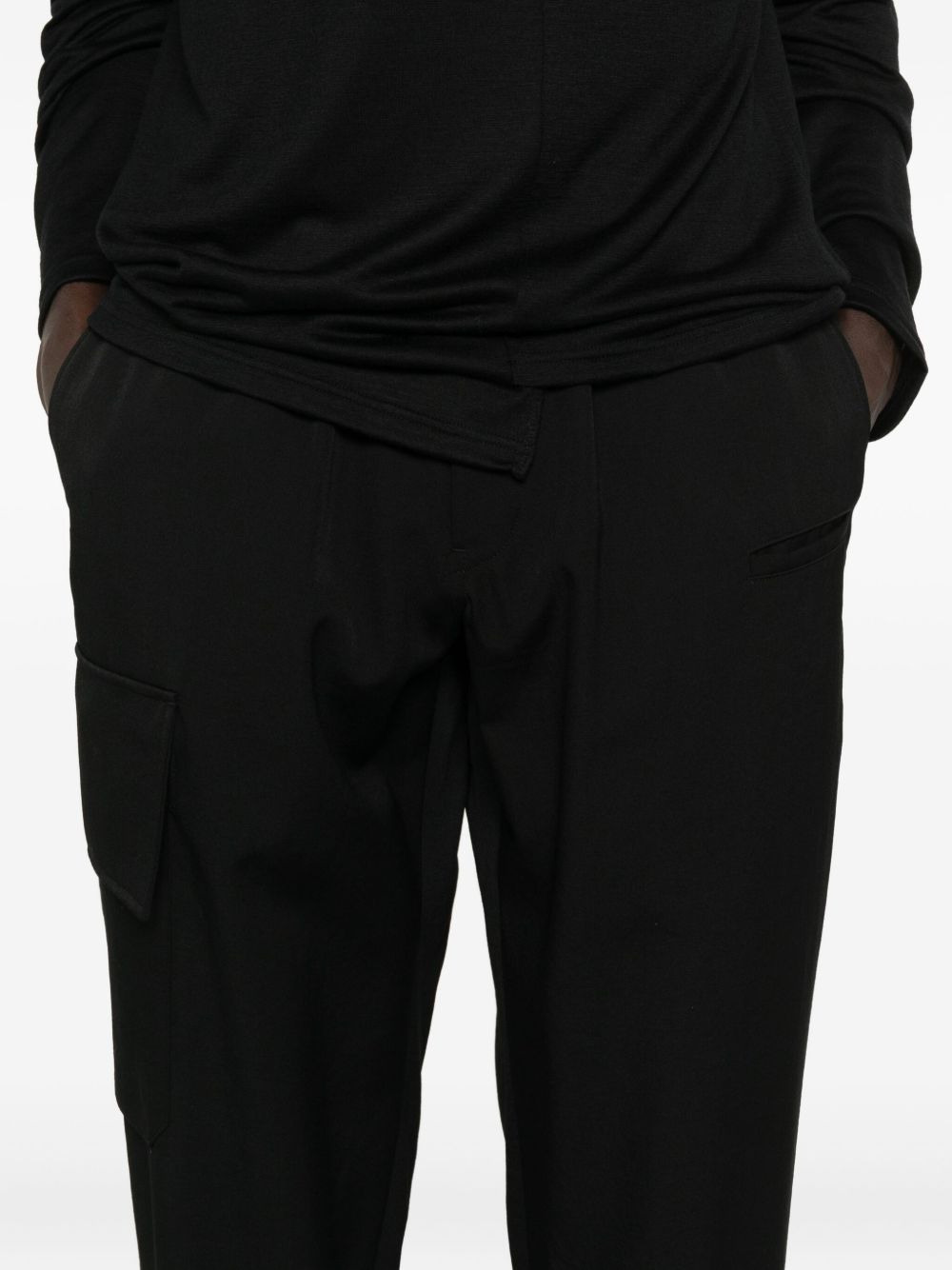 elasticated wool cargo trousers - 5