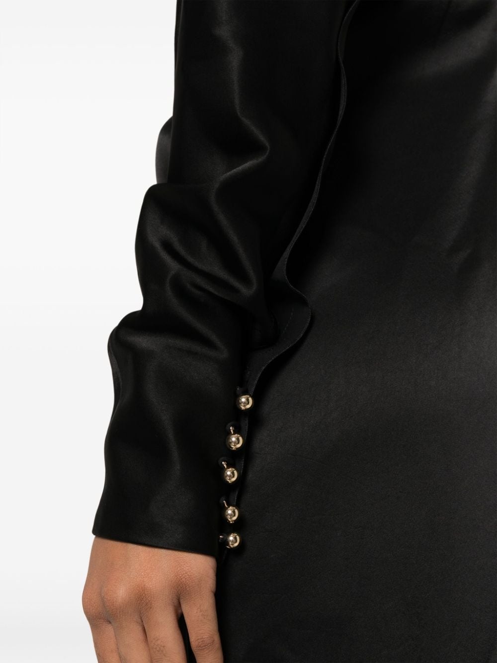 satin draped midi dress - 5