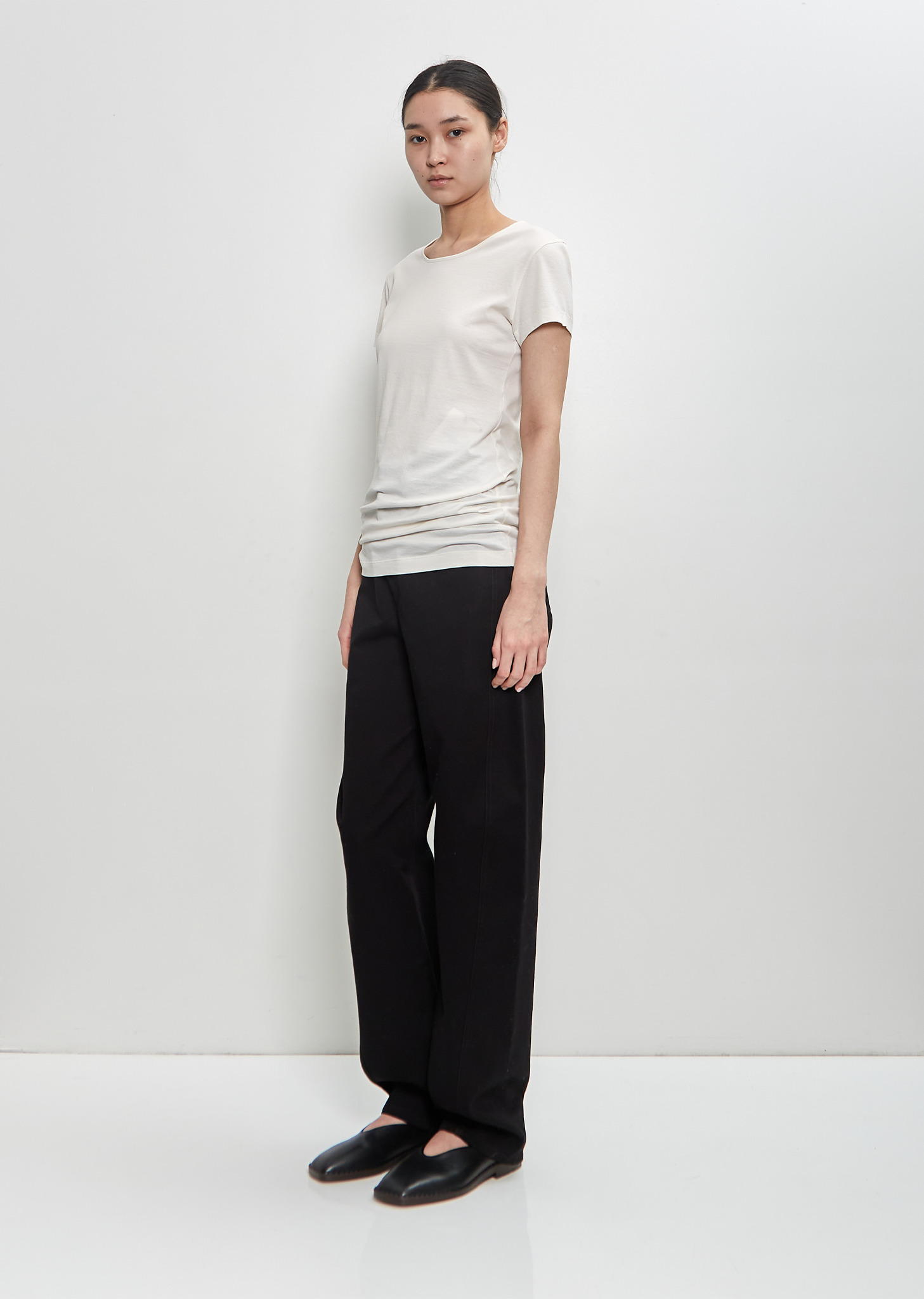 Cotton Fitted T-Shirt — Chalk - 5