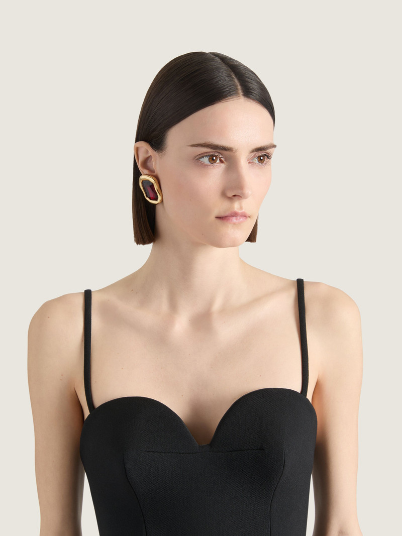 Givenchy SCULPTURAL CRYSTAL EARRINGS IN METAL AND CRYSTALS outlook
